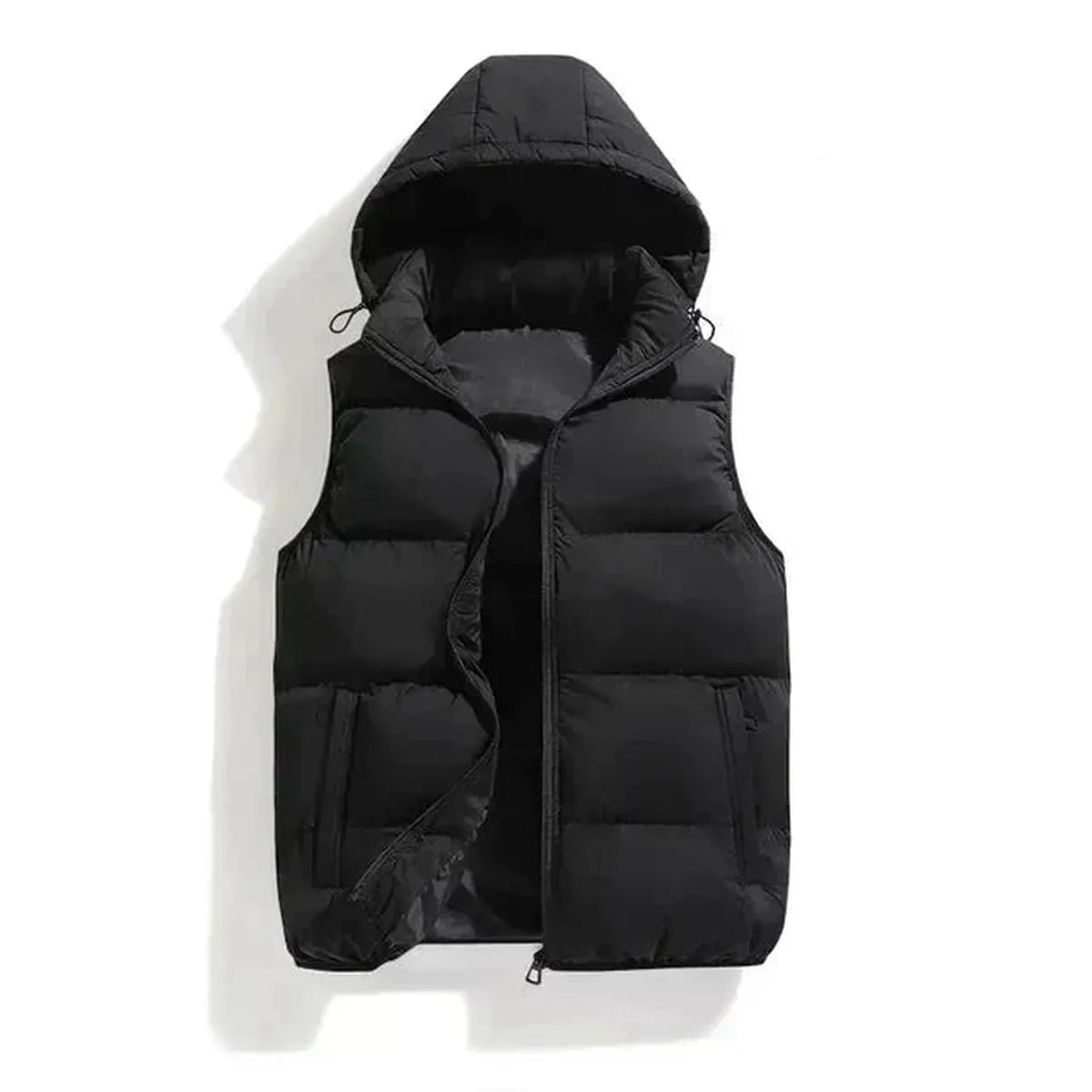 Mouwloze Geïsoleerde Winterjas met Afneembare Capuchon