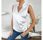 Mouwloze V-Hals Top Voor Dames - Elegante Zomerblouse