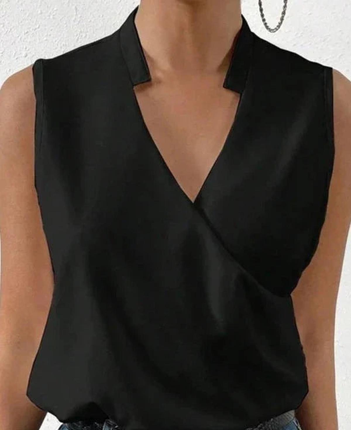 Mouwloze V-Hals Top Voor Dames - Elegante Zomerblouse