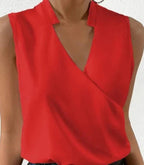 Mouwloze V-Hals Top Voor Dames - Elegante Zomerblouse