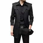 Double Breasted Heren Trenchcoat Met Tailored Pasvorm