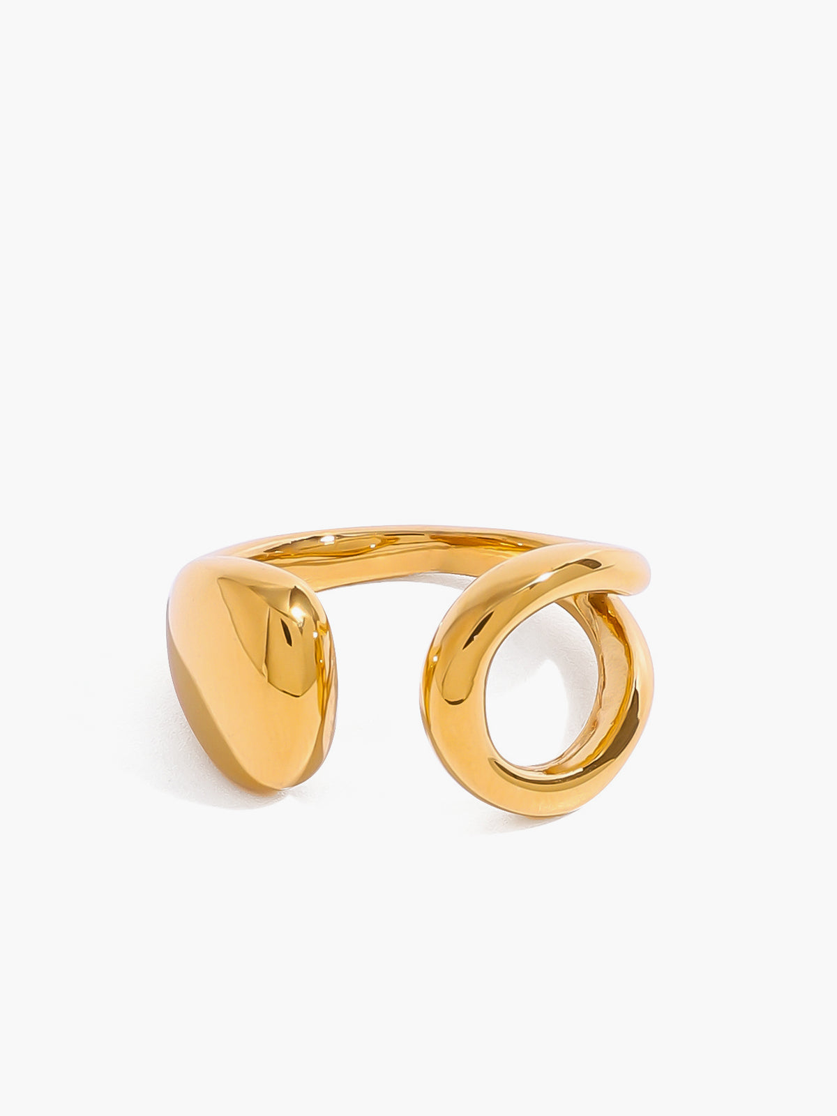Open druppelvormige goud vergulde ring