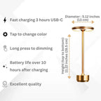 Oplaadbare Draadloze Tafellamp Met Dimbare Touchbediening