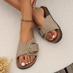 Orthopedische Platte Sandalen met Verstelbare Gesp