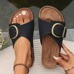 Orthopedische Platte Sandalen met Verstelbare Gesp