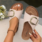 Orthopedische Platte Sandalen met Verstelbare Gesp