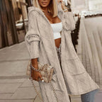 Oversized Capuchon Overjas Met Textuur Voor Dames