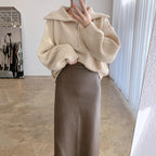 Oversized Dames Trui met Rits