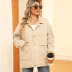 Oversized Denim Jacket Voor Dames Met Knoopsluiting