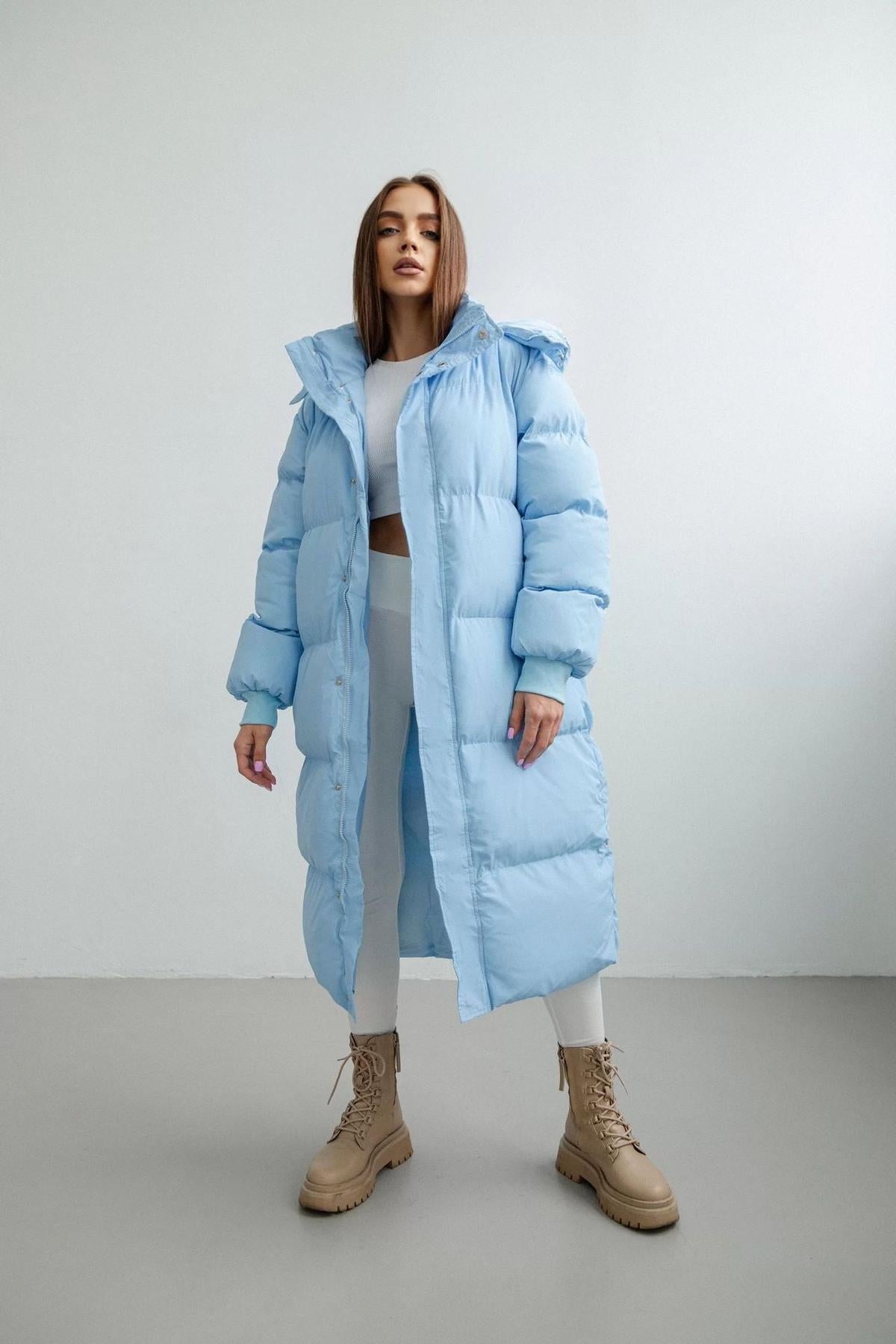 Oversized Doorgestikte Puffer Trench Coat/Overjas Voor Dames