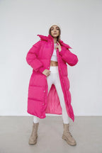 Oversized Doorgestikte Puffer Trench Coat/Overjas Voor Dames