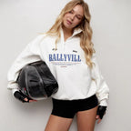 Oversized Graphic Half-Zip Sweatshirt Comfortabel en Stijlvol