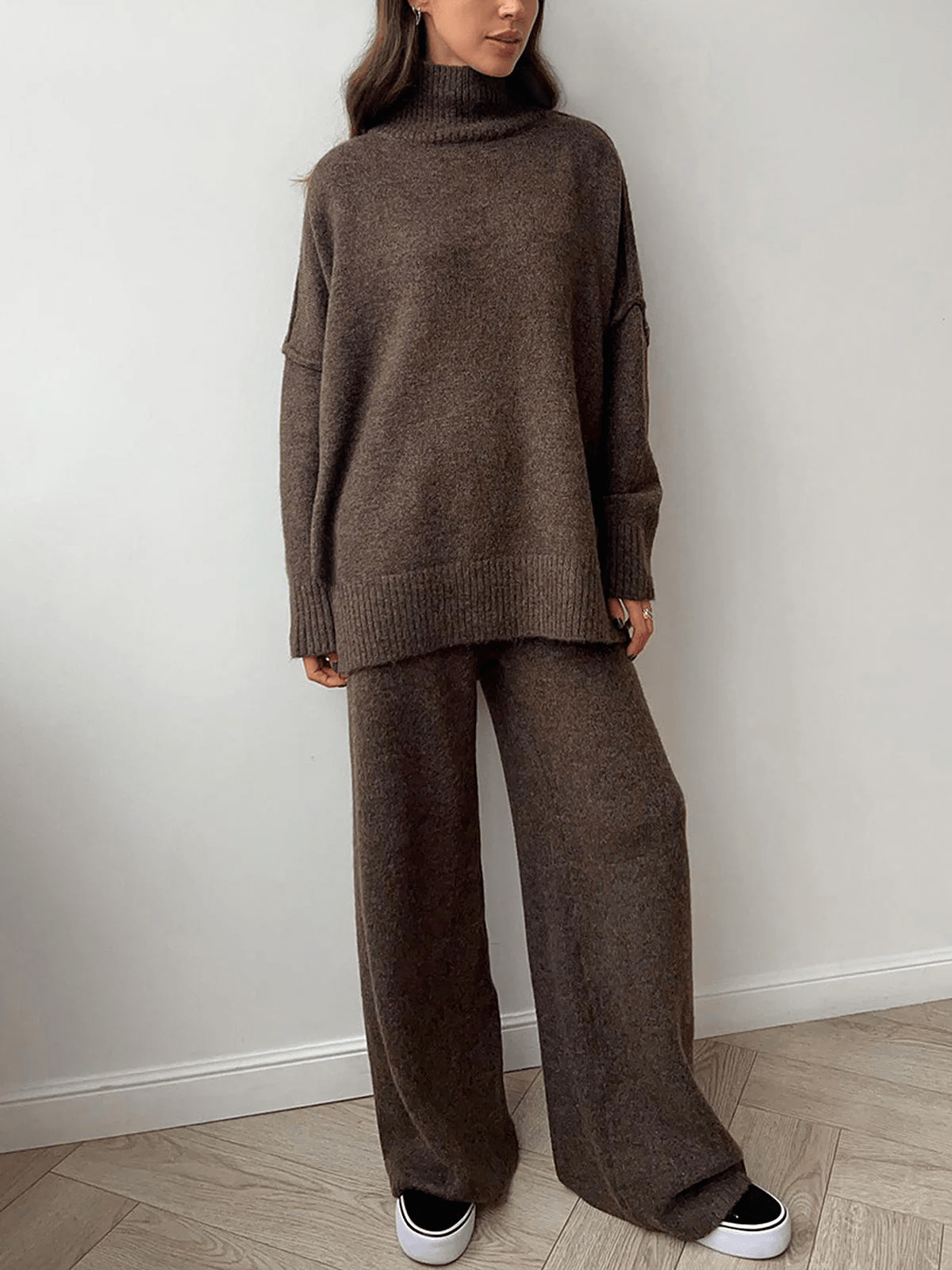 Oversized Knit Co-Ord Set Voor Dames Met Relaxed Pasvorm