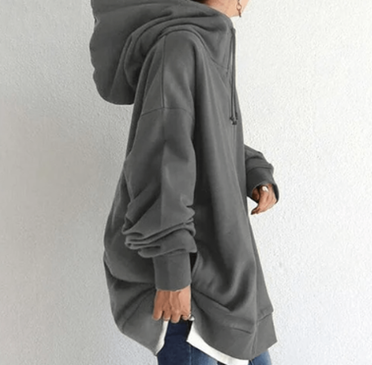 Oversized Rits Hoodie Met Capuchon Voor Dames - Comfortabel Voor Herfst En Winter