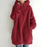 Oversized Rits Hoodie Met Capuchon Voor Dames - Comfortabel Voor Herfst En Winter