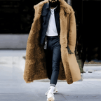 Oversized Shearling-Lined Trenchcoat Voor Heren - Geïsoleerd Voor Herfst/Winter