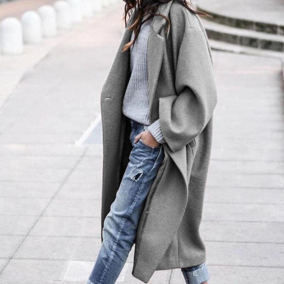 Oversized Winterjas In Middernachtblauw, Aardse Khaki En Tijdloos Grijs