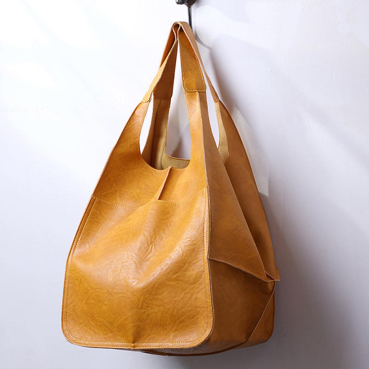 PU Leren Schoudertas / Shopper Dames - Oversized Vintage Look