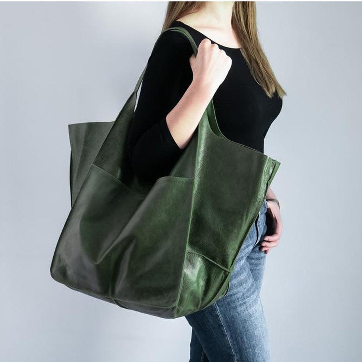 PU Leren Schoudertas / Shopper Dames - Oversized Vintage Look