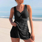 Padded Tankini Set Met Shorts Voor Comfortabele Strandmode