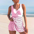 Padded Tankini Set Met Shorts Voor Comfortabele Strandmode