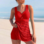Padded Tankini Set Met Shorts Voor Comfortabele Strandmode