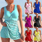 Padded Tankini Set Met Shorts Voor Comfortabele Strandmode