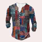 Patchwork Katoenblend Trui Voor Mannen