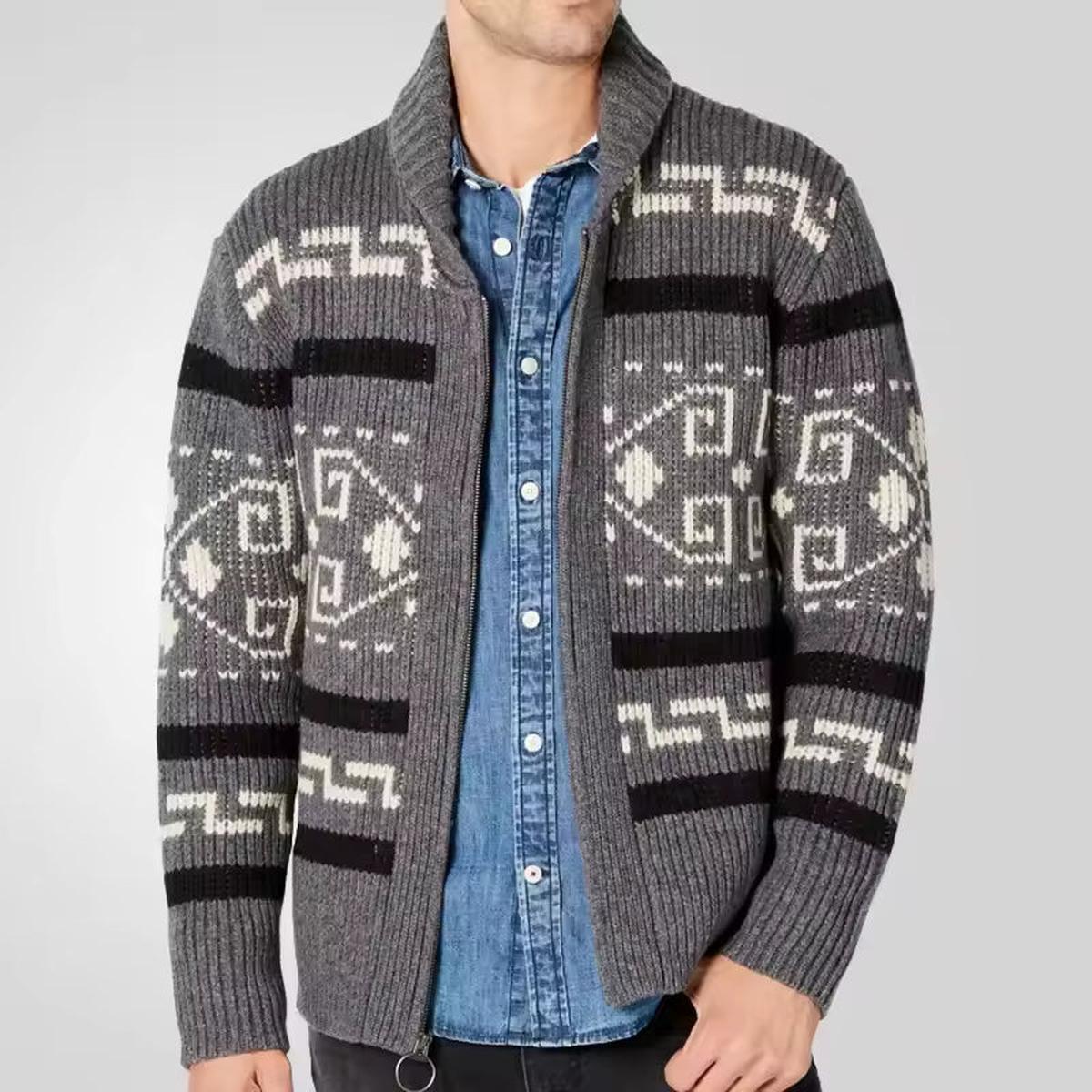 Patroon Gebreide Wolmix Rits Cardigan