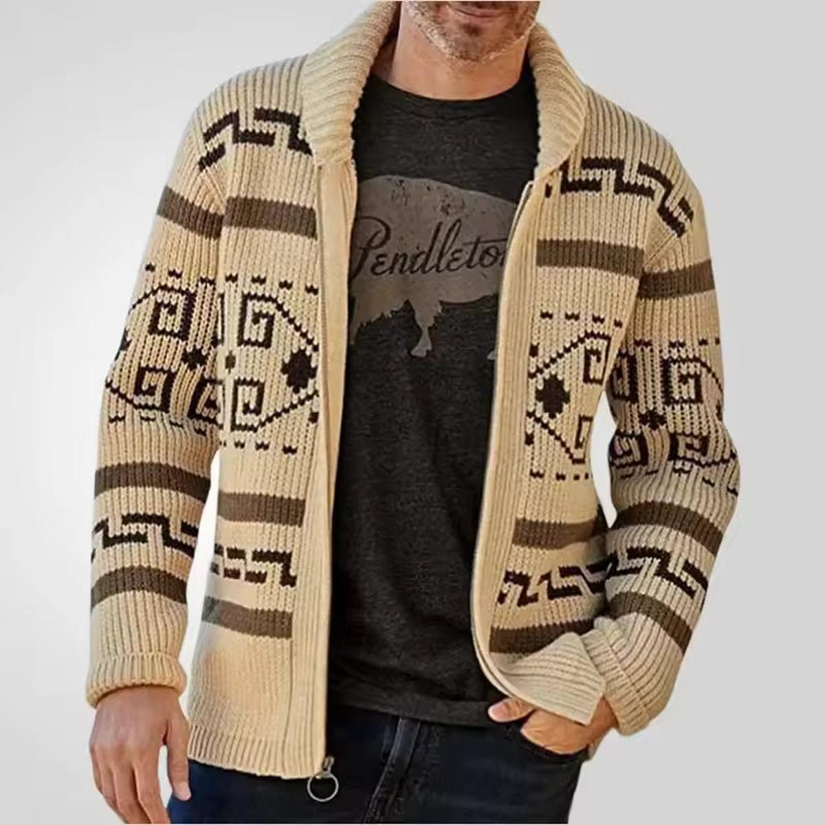 Patroon Gebreide Wolmix Rits Cardigan