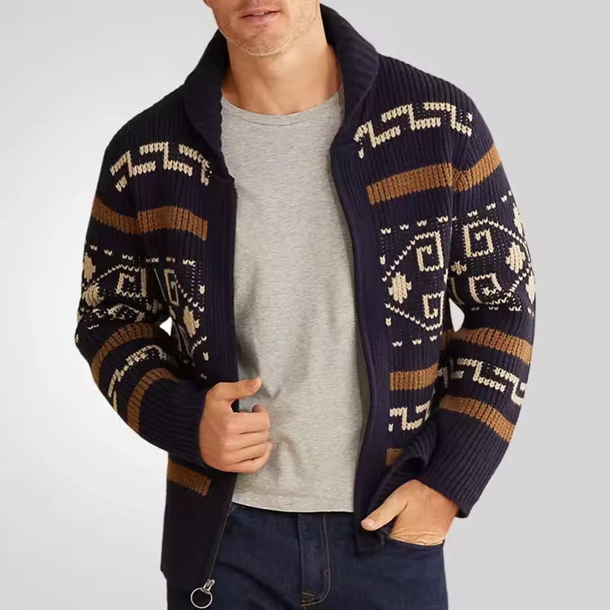 Patroon Gebreide Wolmix Rits Cardigan