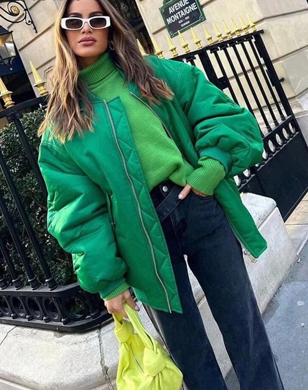 Plus Size Zip-Up Jas Voor Dames Met Ruime Pasvorm