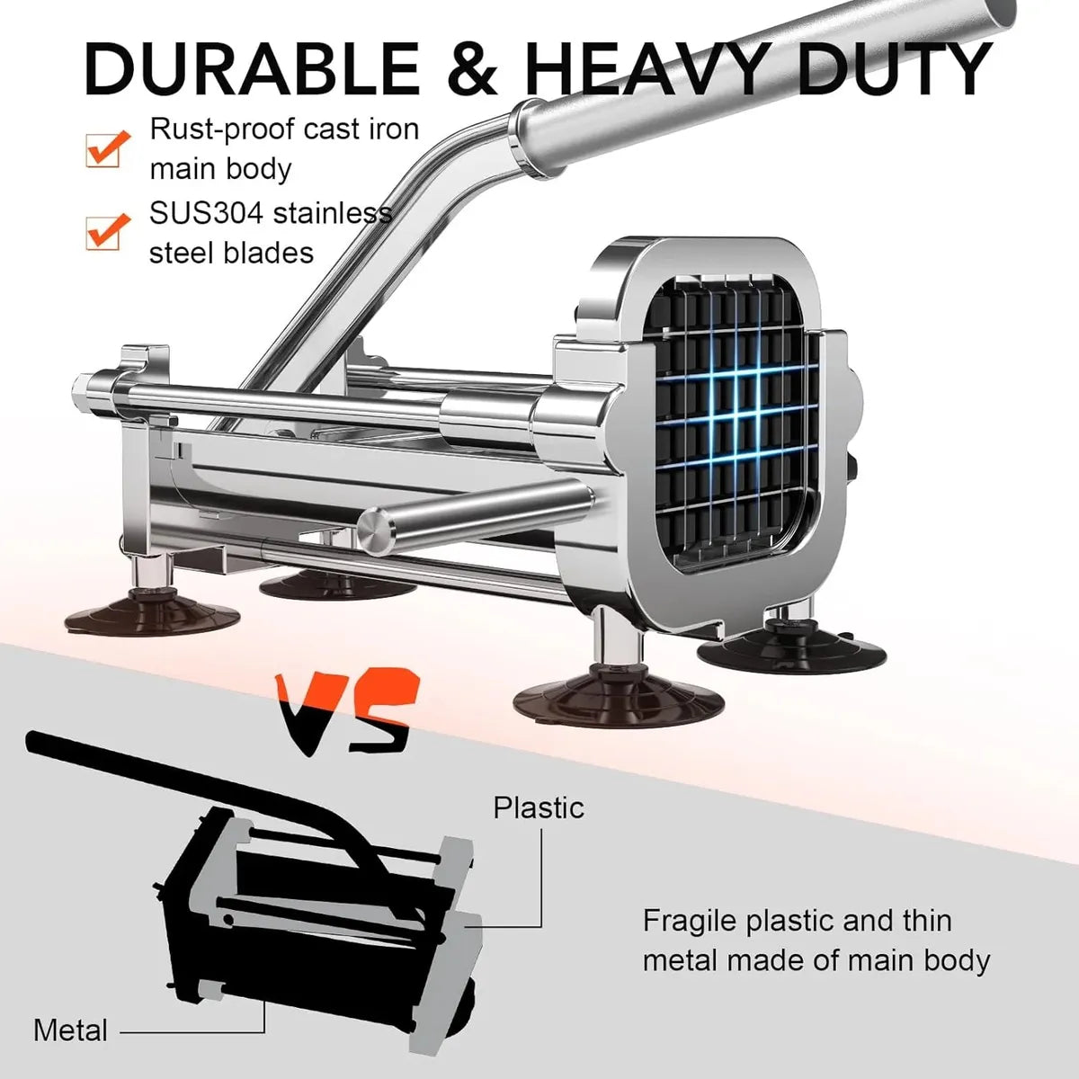 Premium Frietsnijder – Roestvrijstaal met Verwisselbare Messen