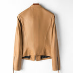 Premium Leren Lange Mouwen Getailleerde Jas Dames