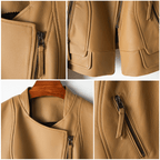 Premium Leren Lange Mouwen Getailleerde Jas Dames