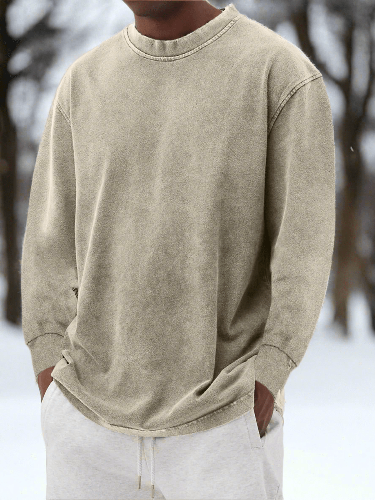 Relaxed Fit Crewneck Sweater Voor Heren