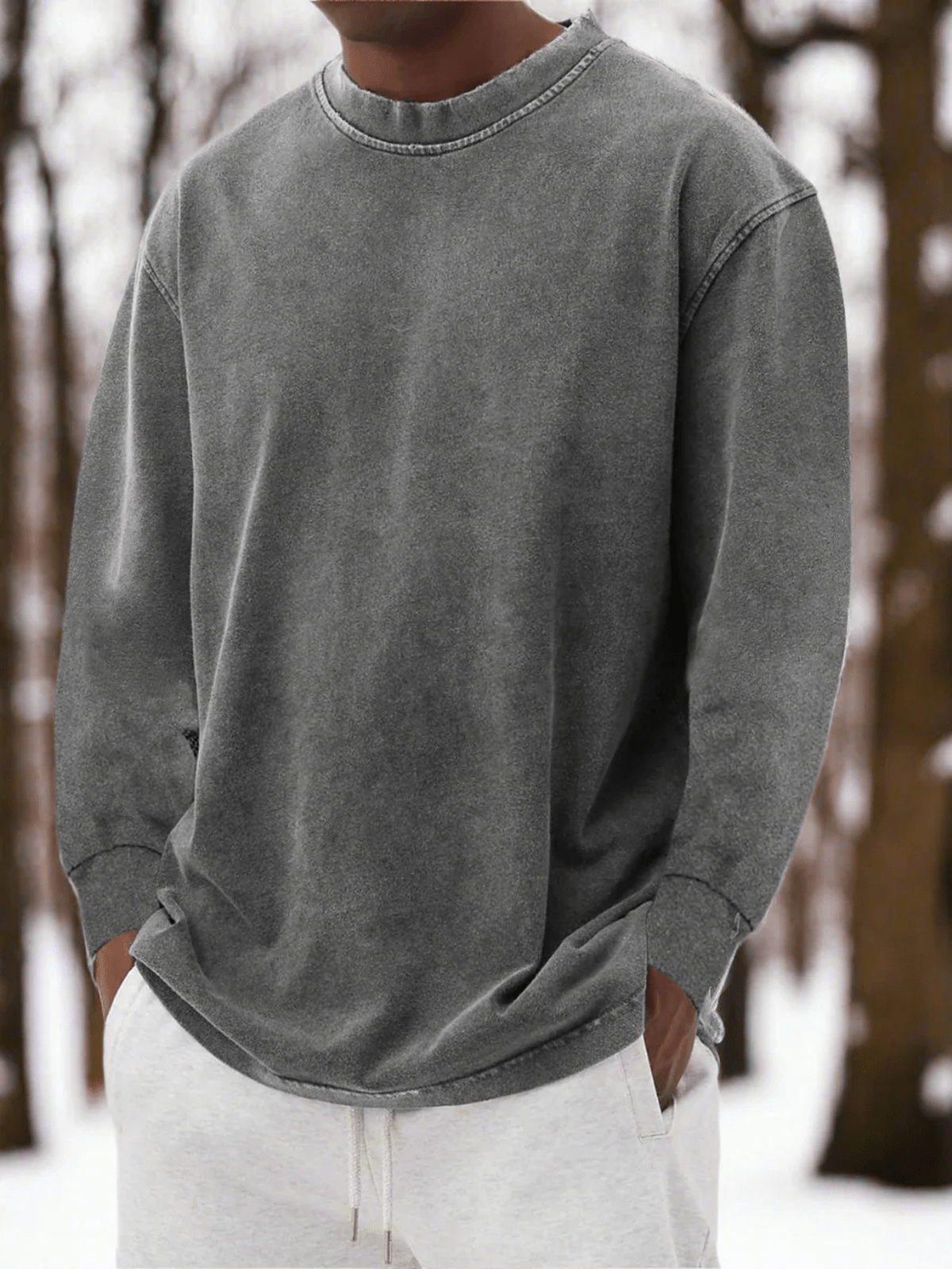 Relaxed Fit Crewneck Sweater Voor Heren