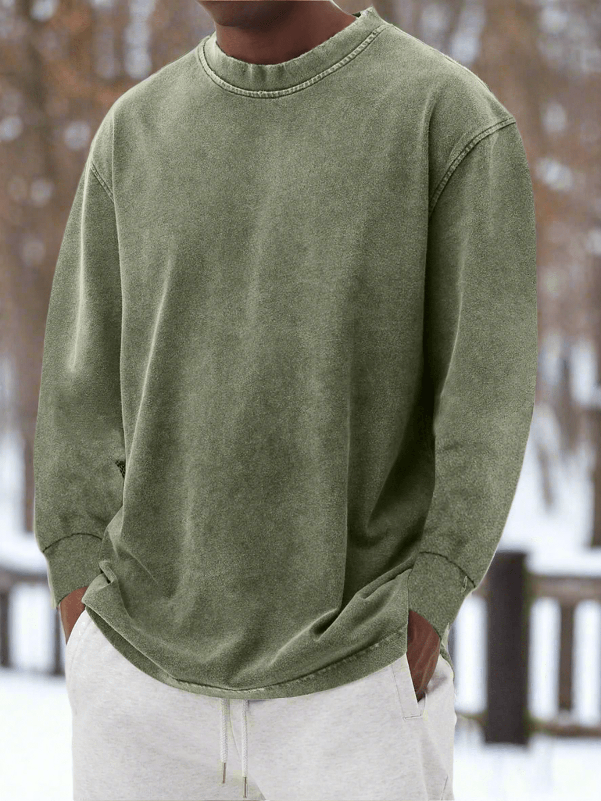 Relaxed Fit Crewneck Sweater Voor Heren