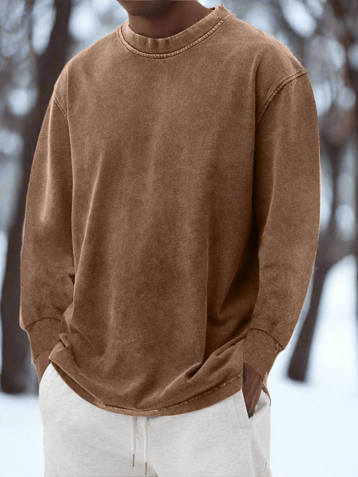 Relaxed Fit Crewneck Sweater Voor Heren