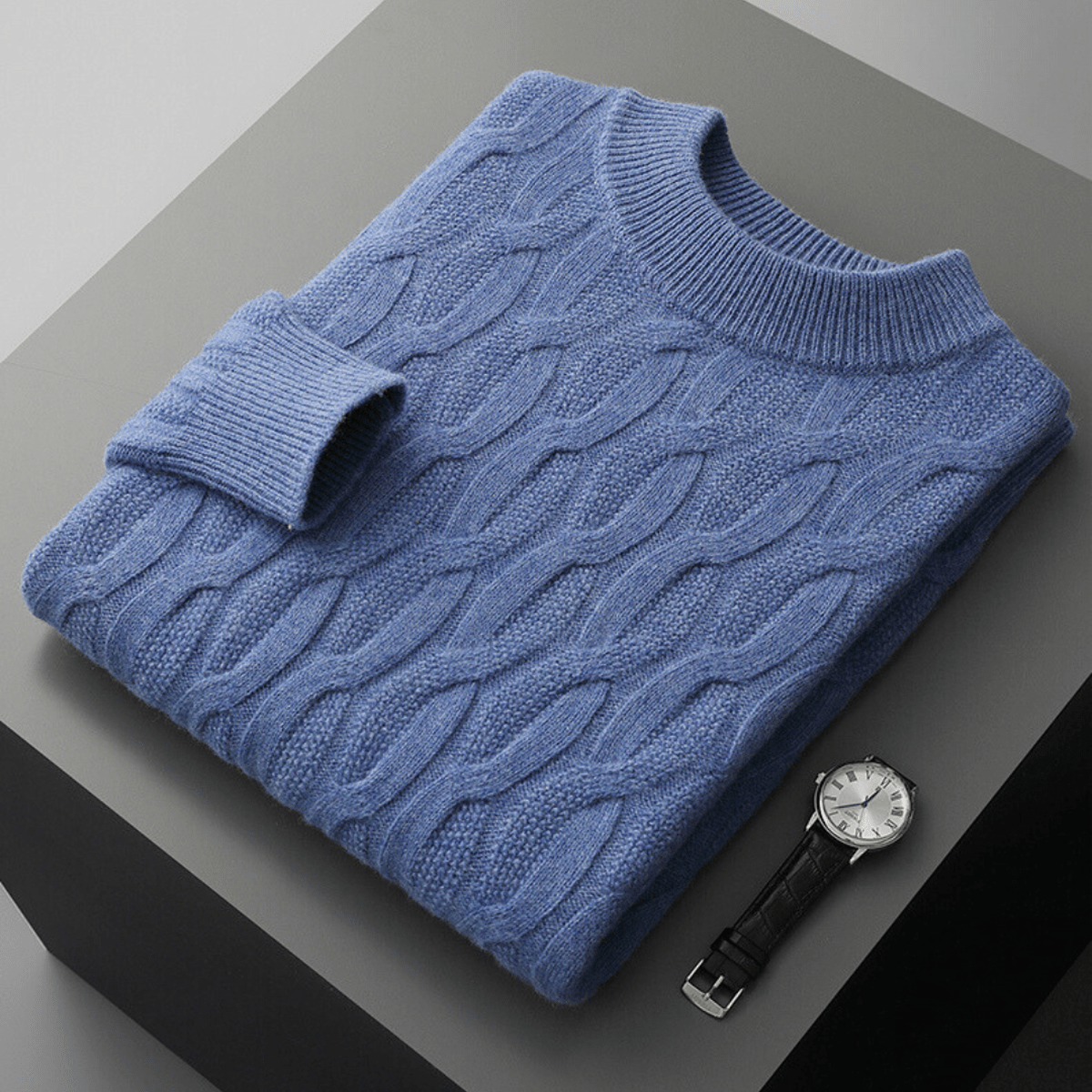 Relaxed Fit Kabelbrei Wolmix Trui voor Herfst en Winter