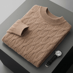 Relaxed Fit Kabelbrei Wolmix Trui voor Herfst en Winter