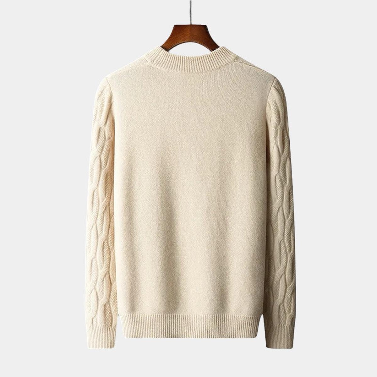 Relaxed Fit Kabelbrei Wolmix Trui voor Herfst en Winter