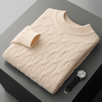 Relaxed Fit Kabelbrei Wolmix Trui voor Herfst en Winter