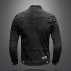 Retro Bikerjack Slim Fit met Ritszakken