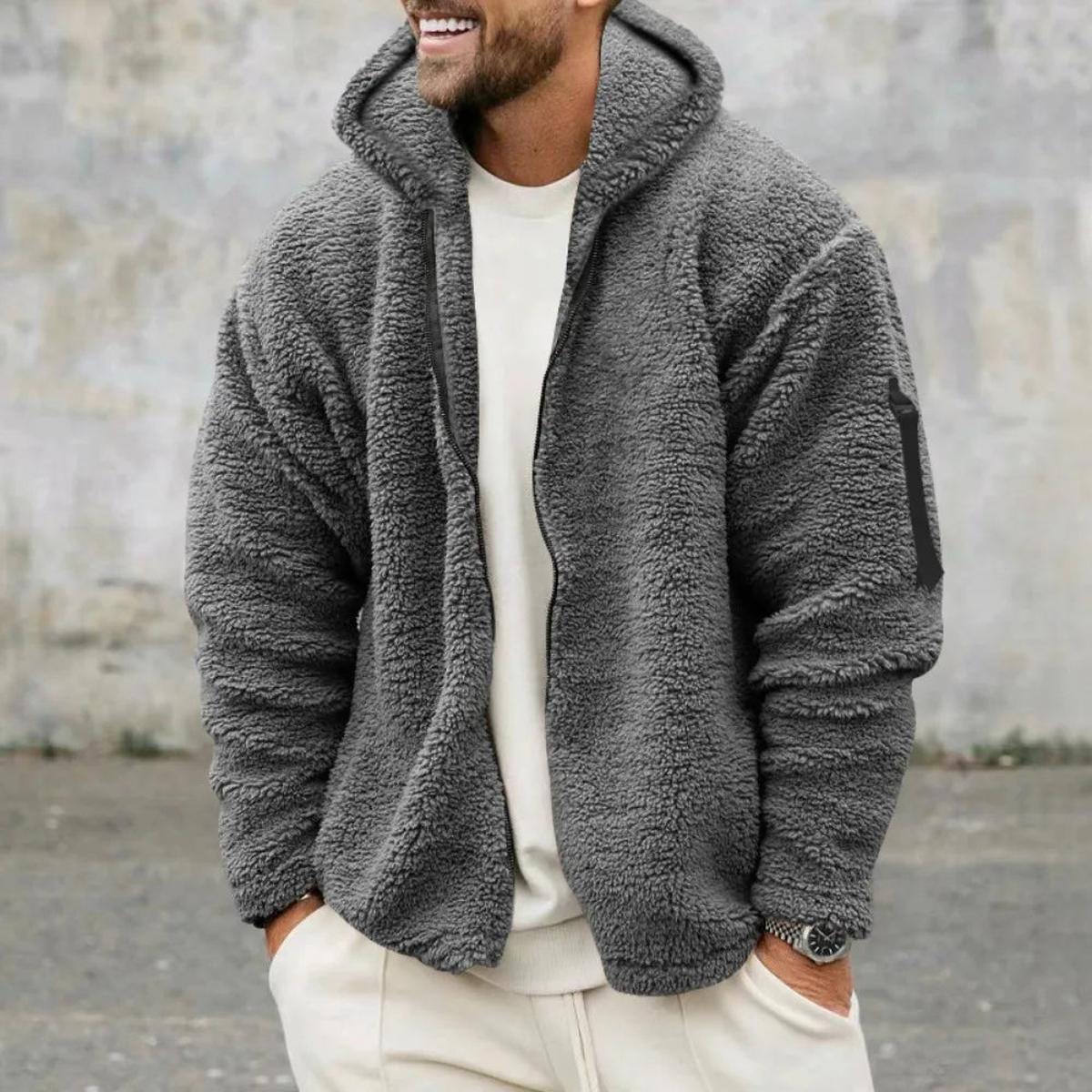 Reversible Fleece Jacket Voor Mannen Met Volledige Ritssluiting