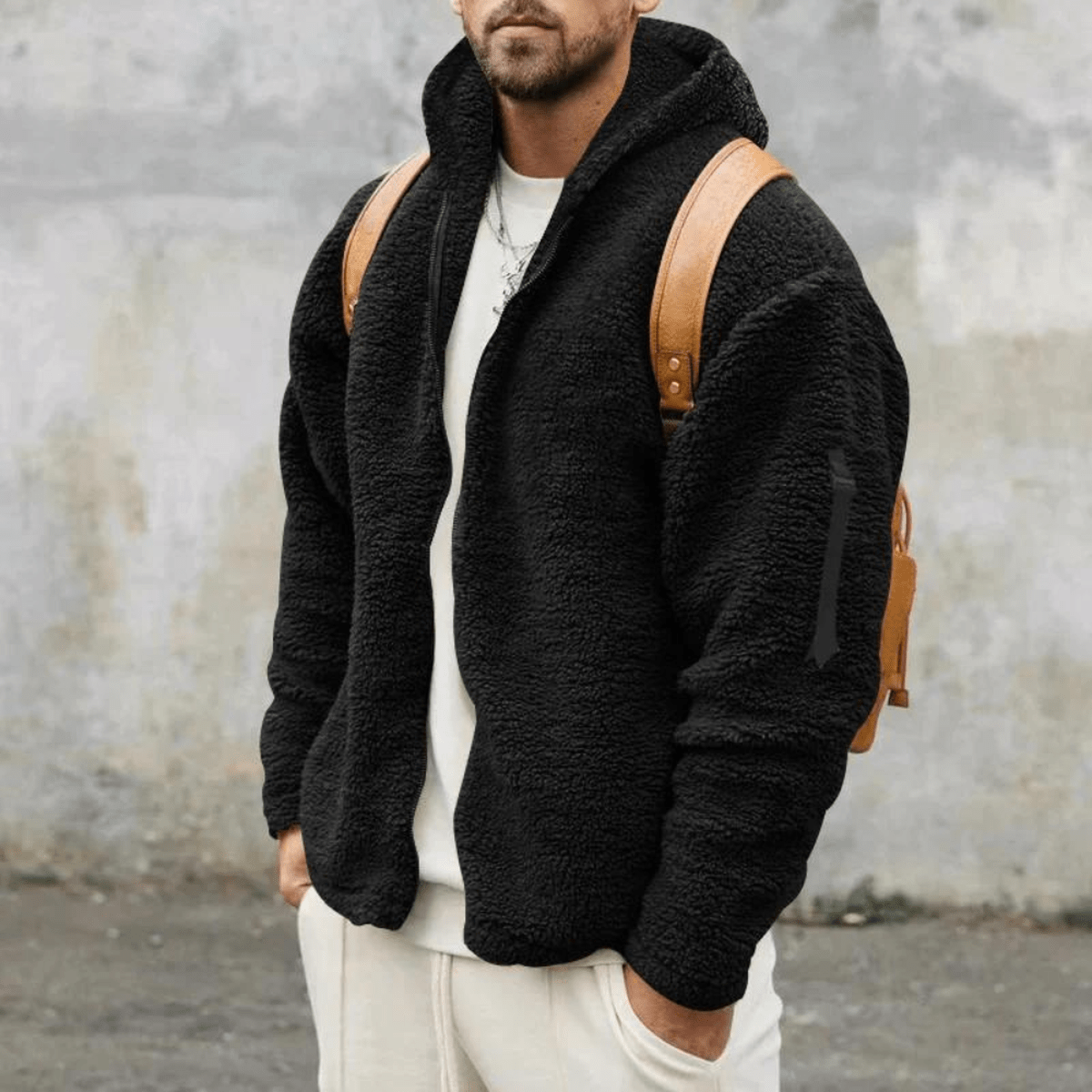 Reversible Fleece Jacket Voor Mannen Met Volledige Ritssluiting