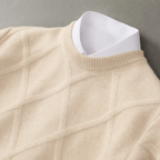 Ribgebreide Crew Neck Trui Van Wolblend Voor Mannen
