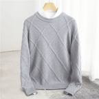 Ribgebreide Crew Neck Trui Van Wolblend Voor Mannen
