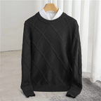 Ribgebreide Crew Neck Trui Van Wolblend Voor Mannen