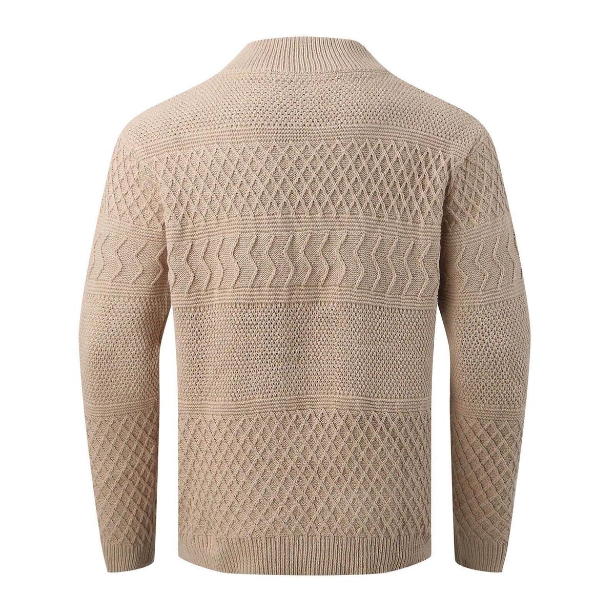 Robuust Gebreid Heren Vest met Opstaande Kraag